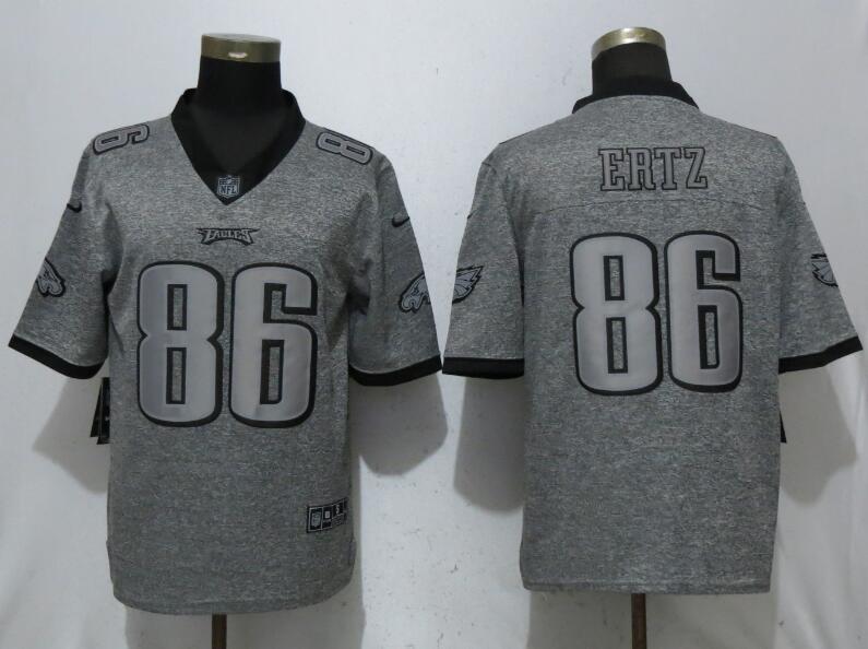 Personalized Eagles 86 Zach Ertz Gray Gridiron Gray Untouchable Limited Jersey