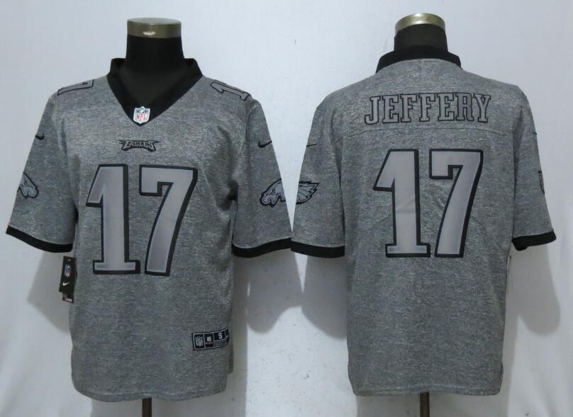 Personalized Eagles 17 Alshon Jeffery Gray Gridiron Gray Untouchable Limited Jersey