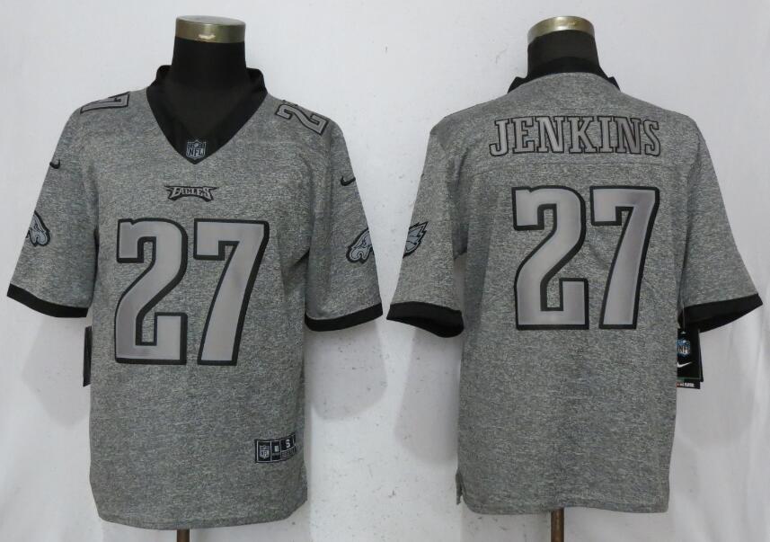 Personalized Eagles 27 Malcolm Jenkins Gray Gridiron Gray Untouchable Limited Jersey