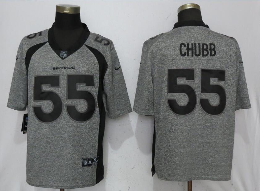 Personalized Broncos 55 Bradley Chubb Gray Gridiron Gray Untouchable Limited Jersey