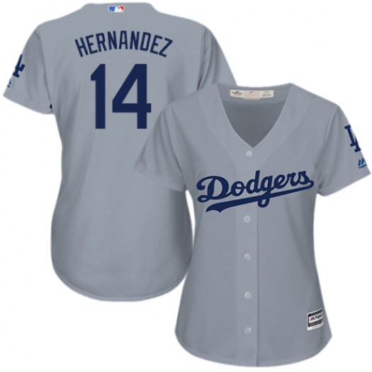 Personalized Women Los Angeles Dodgers #14 Enrique Hernandez Gray Stitched MLB Jersey