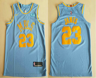 Personalized Men’s Los Angeles Lakers #23 LeBron James MPLS Blue Hardwood Classics Soul Authentic Wish Stitched NBA Jersey