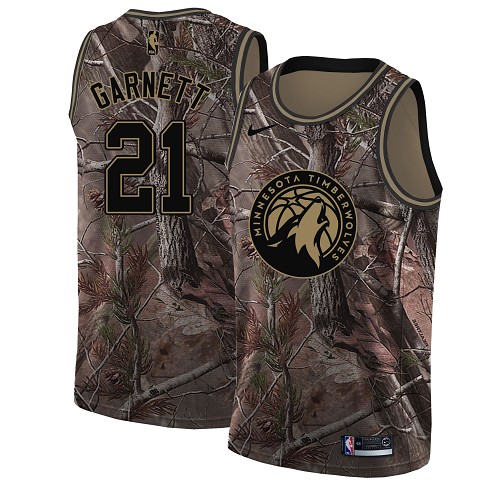 Personalized Timberwolves #21 Kevin Garnett Camo NBA Swingman Realtree Collection Jersey