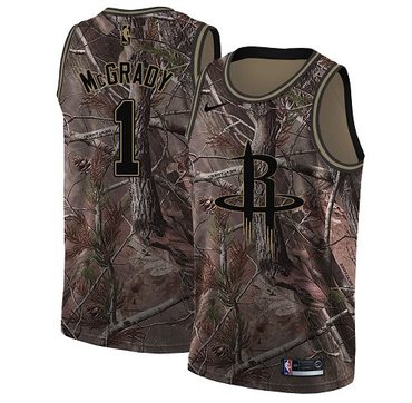 Personalized Rockets #1 Tracy McGrady Camo NBA Swingman Realtree Collection Jersey