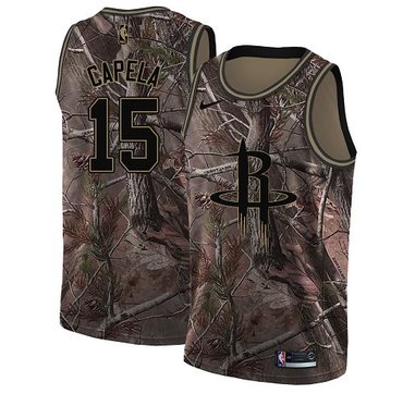 Personalized Rockets #15 Clint Capela Camo NBA Swingman Realtree Collection Jersey