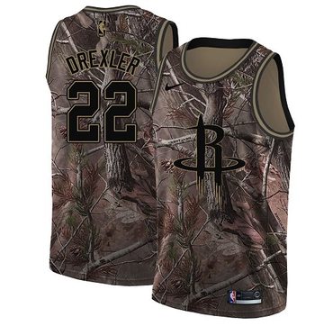 Personalized Rockets #22 Clyde Drexler Camo NBA Swingman Realtree Collection Jersey