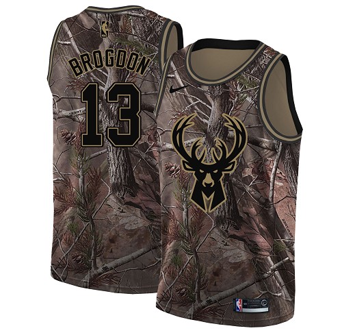 Personalized Bucks #13 Malcolm Brogdon Camo NBA Swingman Realtree Collection Jersey