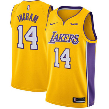Personalized Lakers #14 Brandon Ingram Gold NBA Swingman Icon Edition Jersey
