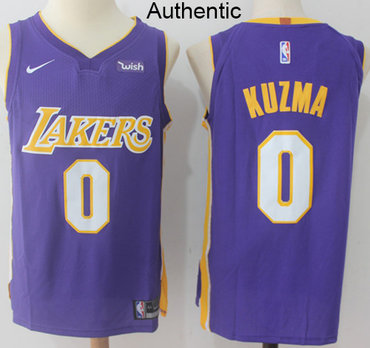 Personalized Lakers #0 Kyle Kuzma Purple NBA Authentic Statement Edition Jersey