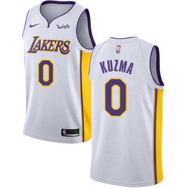 Personalized Lakers #0 Kyle Kuzma White NBA Swingman Association Edition Jersey