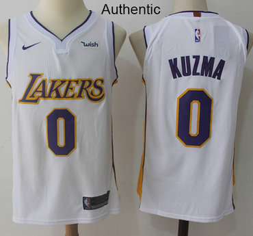 Personalized Lakers #0 Kyle Kuzma White NBA Authentic Association Edition Jersey
