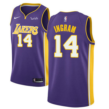 Personalized Lakers #14 Brandon Ingram Purple NBA Swingman Statement Edition Jersey