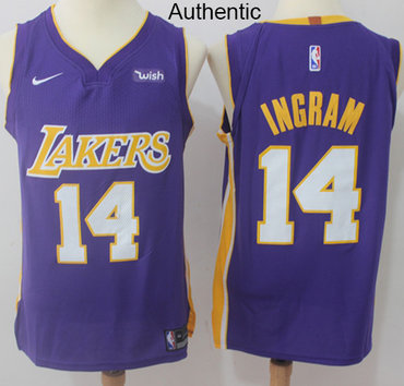Personalized Lakers #14 Brandon Ingram Purple NBA Authentic Statement Edition Jersey