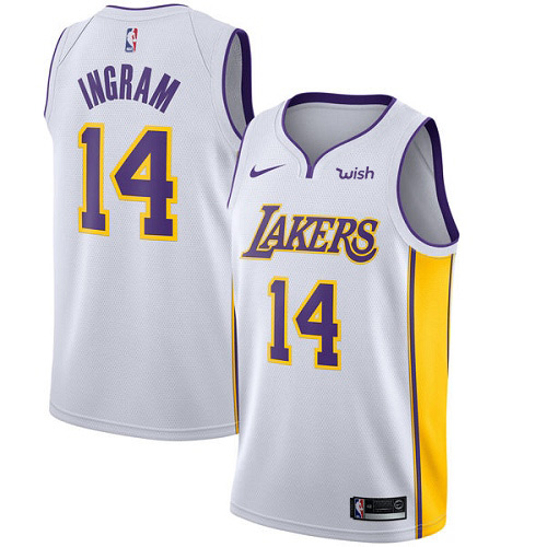 Personalized Lakers #14 Brandon Ingram White NBA Swingman Association Edition Jersey