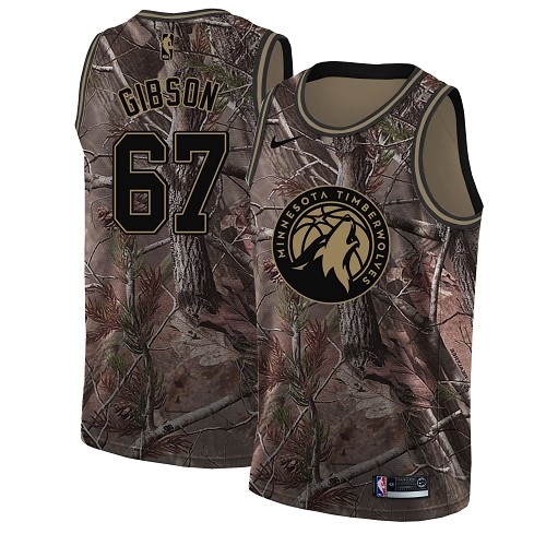 Personalized Timberwolves #67 Taj Gibson Camo Women’s NBA Swingman Realtree Collection Jersey