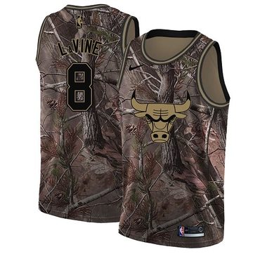Personalized Bulls #8 Zach LaVine Camo Women’s NBA Swingman Realtree Collection Jersey