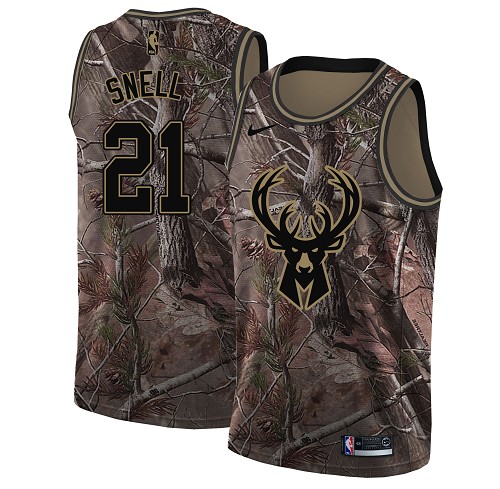 Personalized Bucks #21 Tony Snell Camo Women’s NBA Swingman Realtree Collection Jersey