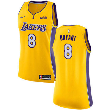 Personalized Lakers #8 Kobe Bryant Gold Women’s NBA Swingman Icon Edition Jersey