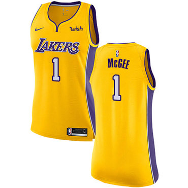 Personalized Lakers #1 JaVale McGee Gold Women’s NBA Swingman Icon Edition Jersey
