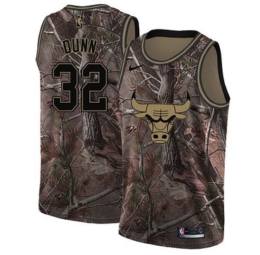 Personalized Bulls #32 Kris Dunn Camo Youth NBA Swingman Realtree Collection Jersey