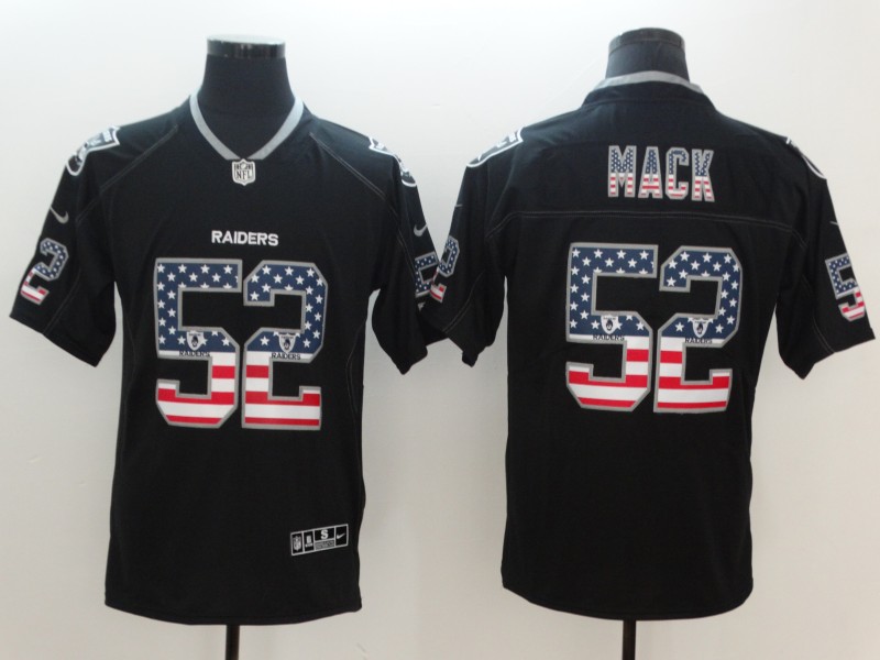 Personalized Raiders 52 Khalil Mack Black USA Flag Fashion Color Rush Limited Jersey
