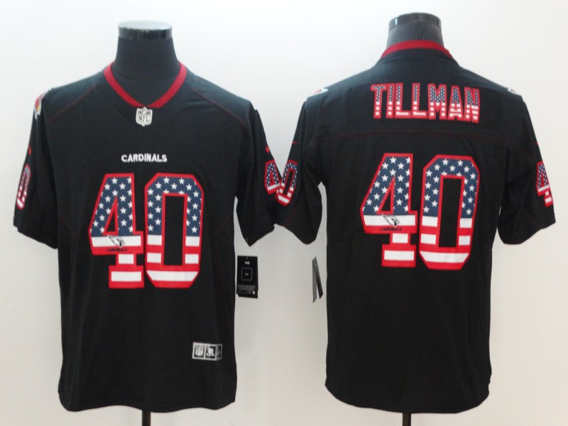 Personalized Cardinals 40 Pat Tillman Black USA Flag Fashion Color Rush Limited Jersey