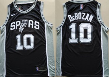 Personalized Spurs 10 DeMar DeRozan Black Swingman Jersey