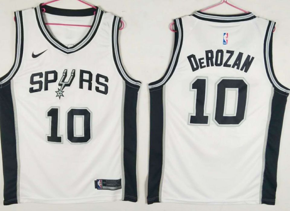 Personalized Spurs 10 DeMar DeRozan White Swingman Jersey