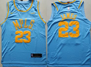 Personalized Lakers 23 Lebron James Blue Authentic Jersey