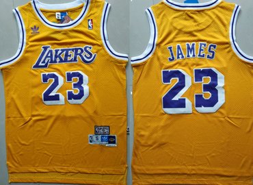 Personalized Lakers 23 Lebron James Yellow Hardwood Classics Jersey
