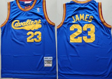 Personalized Cavaliers 23 Lebron James Blue Hardwood Classics Jersey