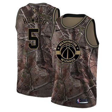 Personalized Wizards #5 Juwan Howard Camo NBA Swingman Realtree Collection Jersey
