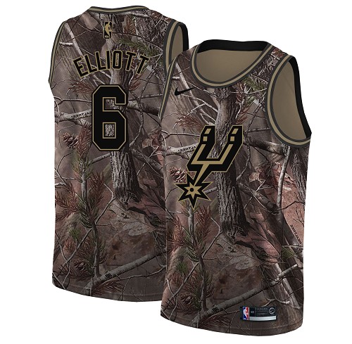 Personalized Spurs #6 Sean Elliott Camo NBA Swingman Realtree Collection Jersey