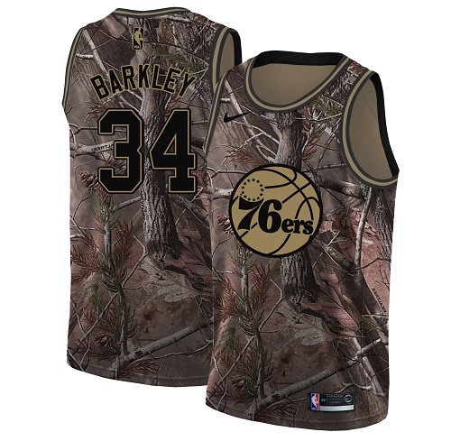 Personalized 76ers #34 Charles Barkley Camo NBA Swingman Realtree Collection Jersey