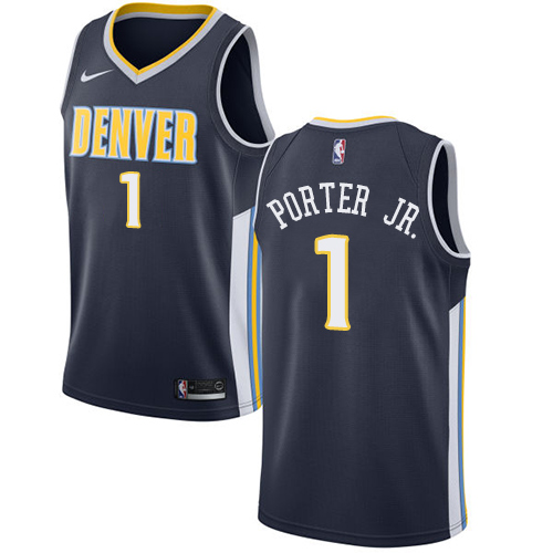 Personalized Nuggets #1 Michael Porter Jr. Navy NBA Swingman Icon Edition Jersey