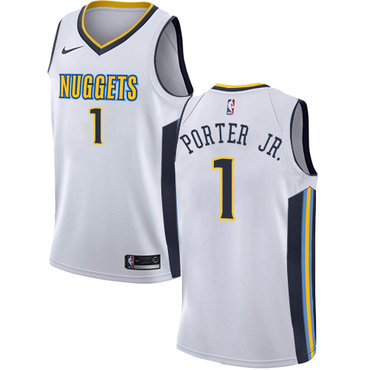 Personalized Nuggets #1 Michael Porter Jr. White NBA Swingman Association Edition Jersey