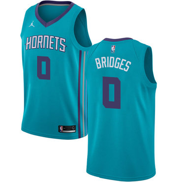 Personalized Hornets #0 Miles Bridges Teal NBA Jordan Swingman Icon Edition Jersey