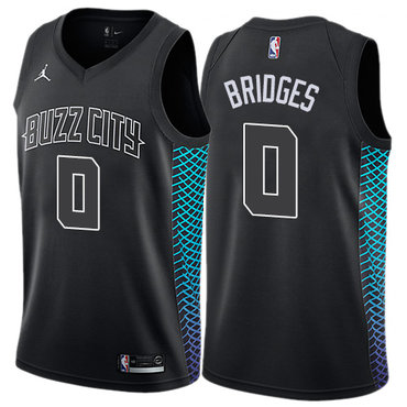 Personalized Hornets #0 Miles Bridges Black NBA Jordan Swingman City Edition Jersey