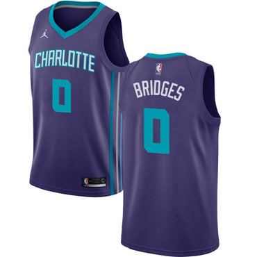 Personalized Hornets #0 Miles Bridges Purple NBA Jordan Swingman Statement Edition Jersey