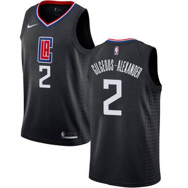Personalized Clippers #2 Shai Gilgeous-Alexander Black NBA Swingman Statement Edition Jersey