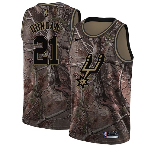Personalized Spurs #21 Tim Duncan Camo Women’s NBA Swingman Realtree Collection Jersey