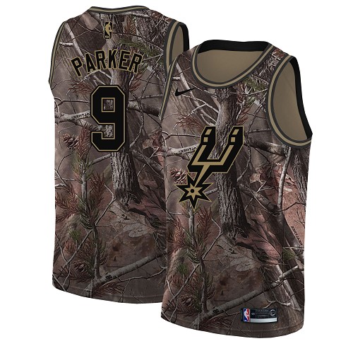 Personalized Spurs #9 Tony Parker Camo Women’s NBA Swingman Realtree Collection Jersey