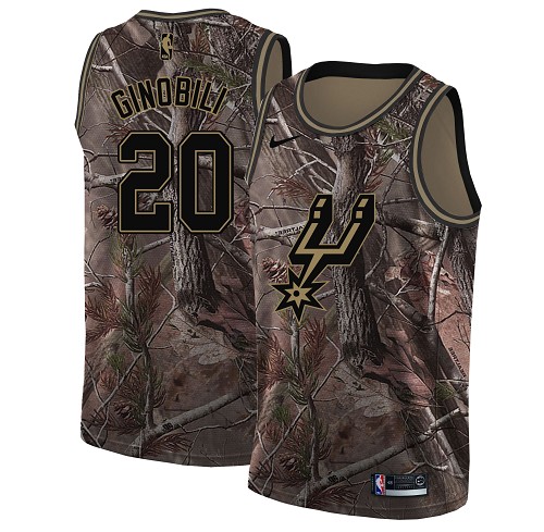 Personalized Spurs #20 Manu Ginobili Camo Women’s NBA Swingman Realtree Collection Jersey