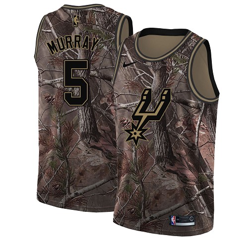 Personalized Spurs #5 Dejounte Murray Camo Women’s NBA Swingman Realtree Collection Jersey