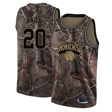 Personalized Knicks #20 Kevin Knox Camo Women’s NBA Swingman Realtree Collection Jersey