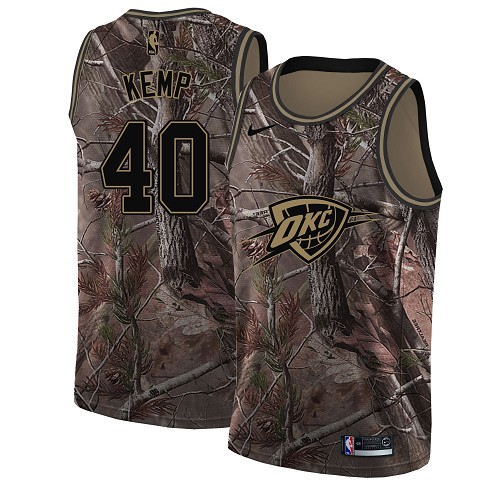Personalized Thunder #40 Shawn Kemp Camo Youth NBA Swingman Realtree Collection Jersey