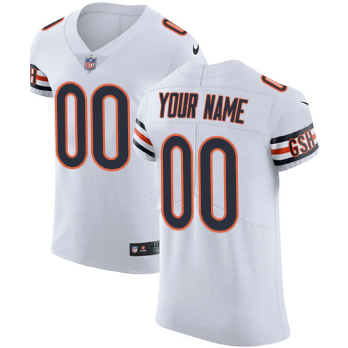 Personalized Chicago Bears Elite White Road Men’s Jersey NFL Untouchableized jerseys