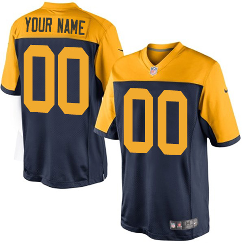 Personalized Green Bay Packers Elite Navy Blue Alternate Youth Jersey NFL Untouchableized jerseys