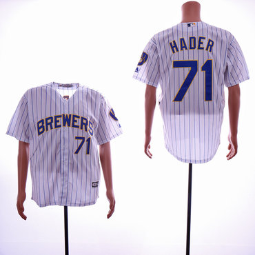 Personalized Brewers 71 Josh Hader White Cool Base Jersey