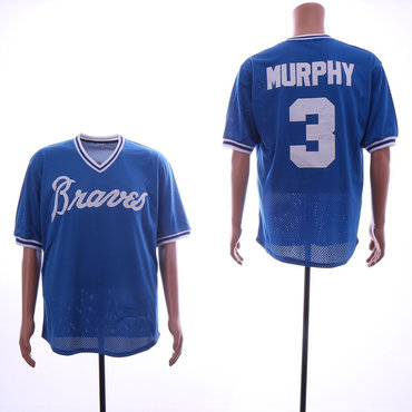 Personalized Braves 3 Dale Murphy Blue Mesh Throwback Jersey